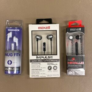 Earbuds - Bundle of 3 - Maxell(2) & Magnavox(1)